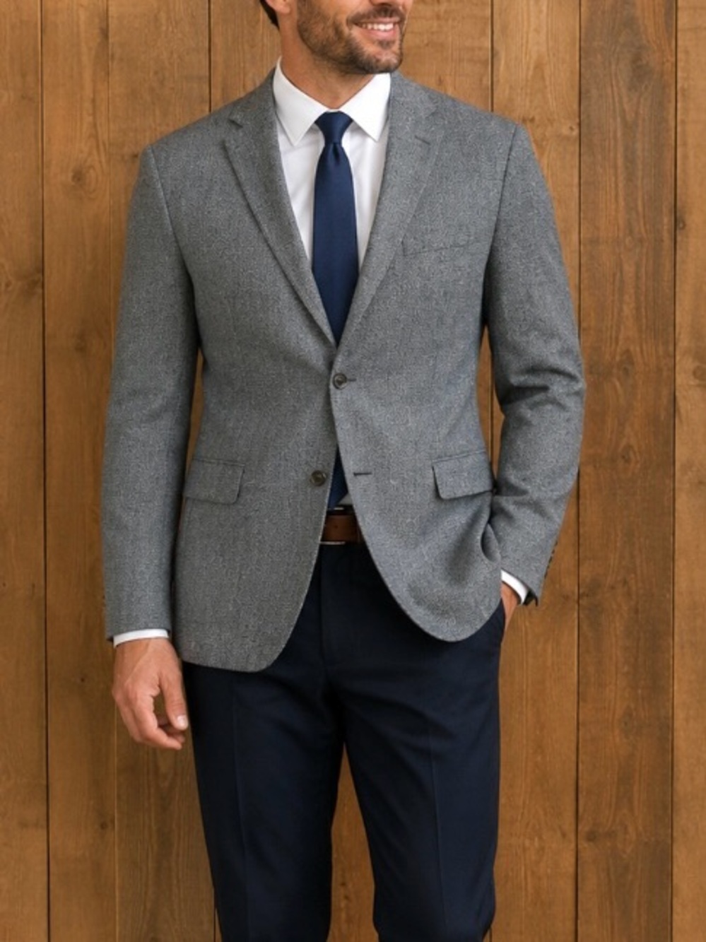 Chaps Slate Blue Textured Sport Coat